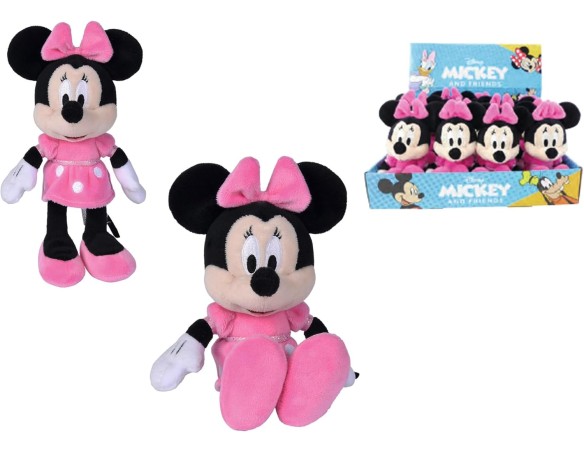 Minnie | Peluche Originale Disney Minnie 20 cm, 6315870246Y12, +0 mesi, abitino rosa, morbido da coccolare