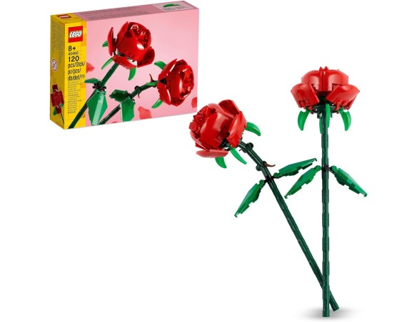 LEGO Rose Set di Fiori Finti Compatibile con Bouquet di Fiori Artificiali, Decorazione per Casa, Regalo di San Valentino per Le