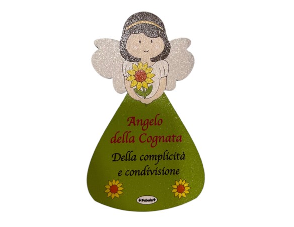 Magnete Angelo calamita Della Cognata In Legno Naturale 8cm spess4mm FABULA