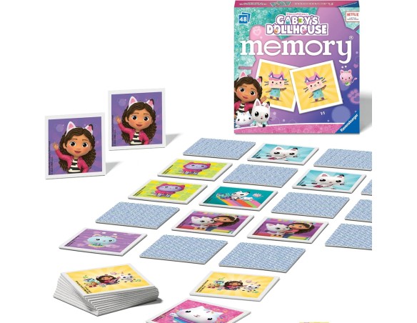 Ravensburger - mini memory Versione Gabby's Dollhouse, 48 Tessere, Gioco Da Tavolo, 3+ Anni