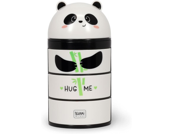 Legami - Organiser da Scrivania, Desk Organiser Tema Panda con 3 Cassetti ad Apertura Laterale, Scomparto Superiore con Chiusur