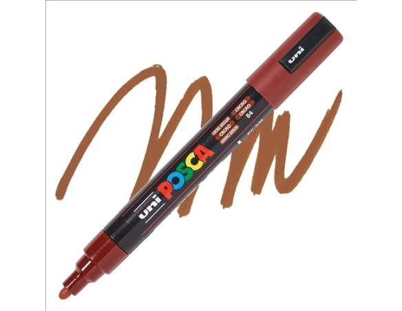 PENNARELLO UNI POSCA UNIPOSCA MM.2,5 PC5M MARRONE CACAO 8 (COLORE MARRONE CACAO)
