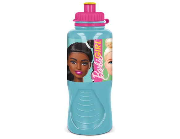 Barbie | Borraccia asilo Barbie 430ml in plastica verde tiffany e fucsia 19x6,5 cm - 430ML