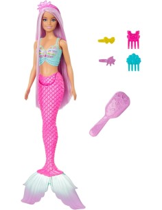 Barbie - Sirena Capelli Fantasia, bambola con capelli...