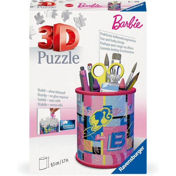 Ravensburger - Puzzle 3D, Portapenne Barbie per...