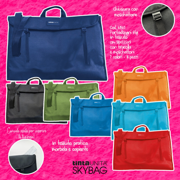 Valigetta in tessuto skybag tinta unita 38X54X9...