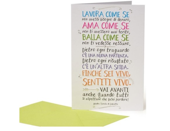 Legami ! Biglietto Di Auguri Aforisma Madre Teresa Di Calcutta
