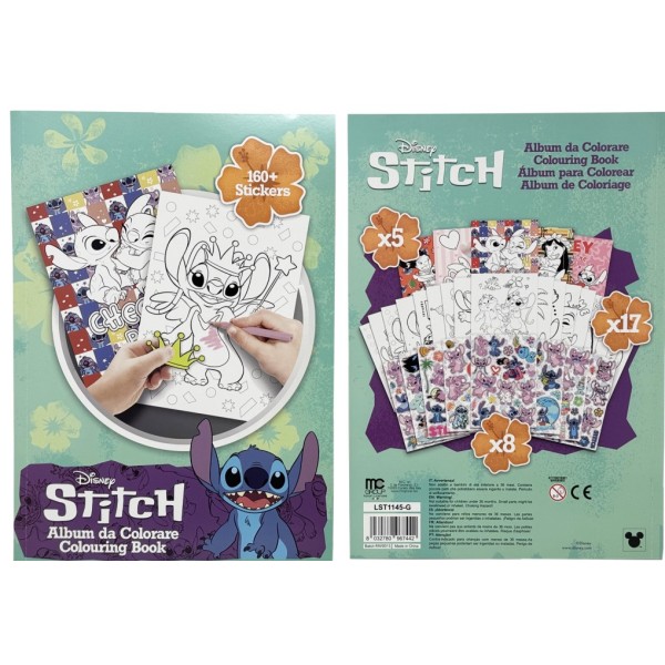 Stitch | Album Libro da colorare c/adesivi...