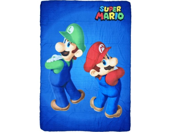 Super Mario e Luigi - Coperta plaid super mario per bambini, Morbido pile, 140x100cm