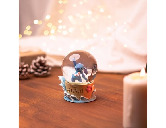 Palla di Neve Stitch | Palla di vetro con Neve Disney Stitch Natale, 9 x 11 cm, Sfera di cristallo con neve, Globo di Neve Nata