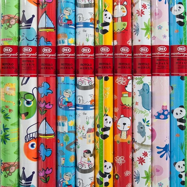 Rotolo carta bimbi - 2 x 0,70 m - fantasie...