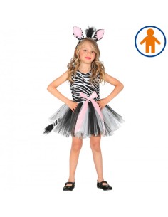 CARNEVALE | VESTITO ZEBRA CON TUTU E COPRICAPO (110 CM /...