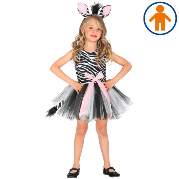 CARNEVALE | VESTITO ZEBRA CON TUTU E COPRICAPO...