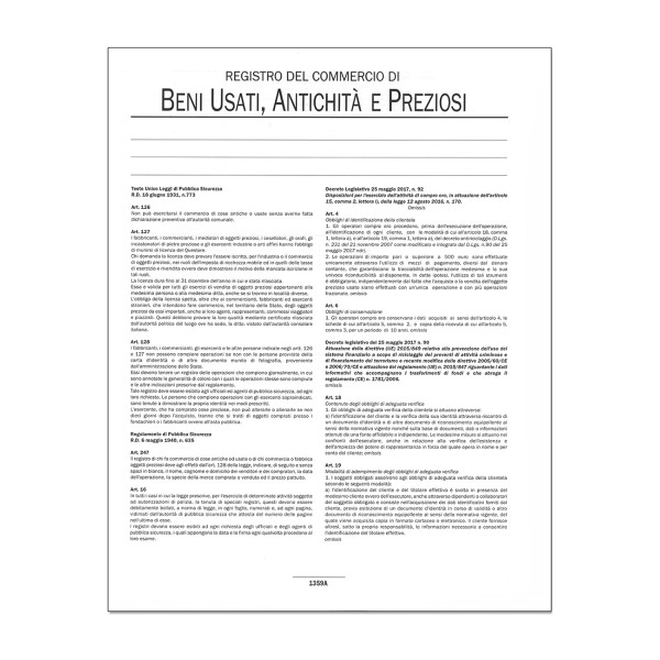 REGISTRO BENI USATI ANTICHITA' E PREZIOSI...
