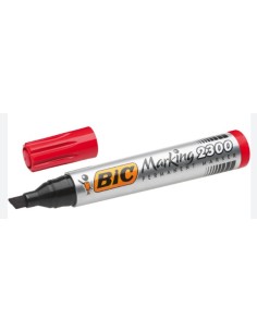 PENNARELLO BIC PERMANENT MARKING 2300 punta scalpello rosso