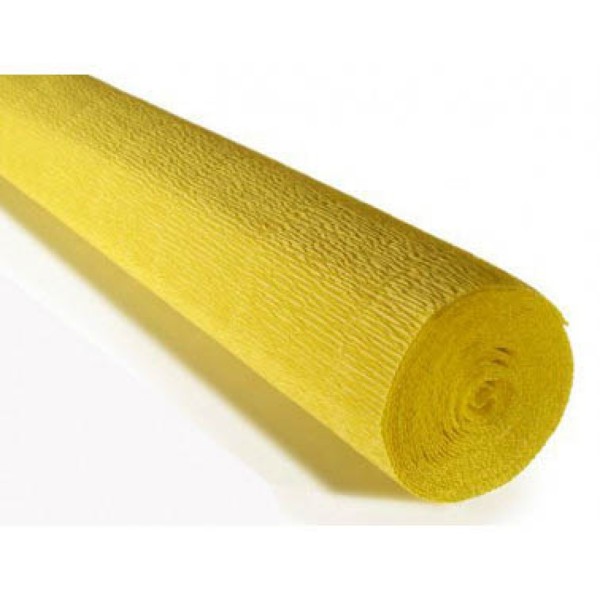 CARTA CRESPA GIALLO LIMONE 180g,50CM X 2,5M...