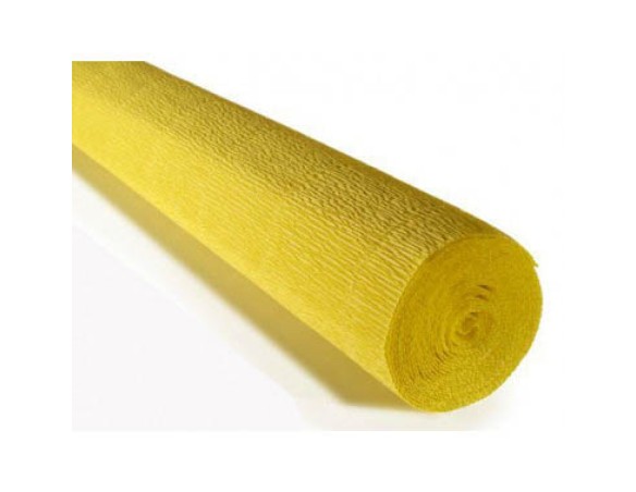 CARTA CRESPA GIALLO LIMONE 180g,50CM X 2,5M PESANTE RIGIDA