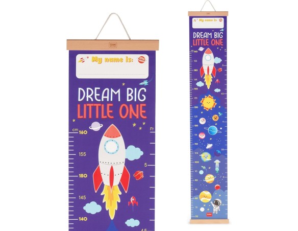 Legami - Metro da Parete Tema Space Dream Big Little One, Metro da appendere per misurare l'Altezza dei Bambini, fino a 160 cm,