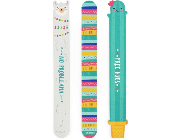 Legami - Set di 3 Lime per Unghie, 2x18 cm, Tema No Probllama, Nails Before Males, 3 Lime Adatte ad Accorciare, Limare e Modell
