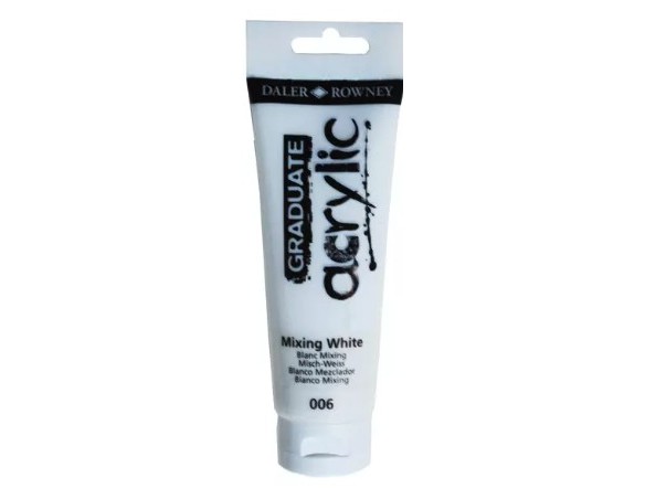Colore Acrilico Fine Graduate Daler Rowney - 120 Ml - D123120026 (Bianco Miscela)
