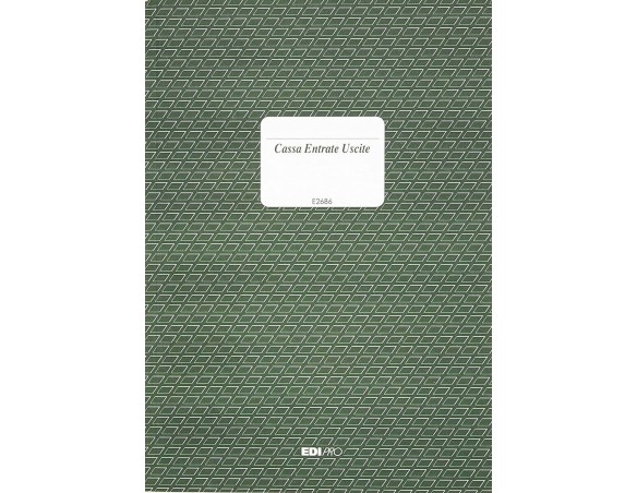 EDIPRO - E2686 - Registro cassa entrate/uscite 96 pagine f.to 24x17  100 P.