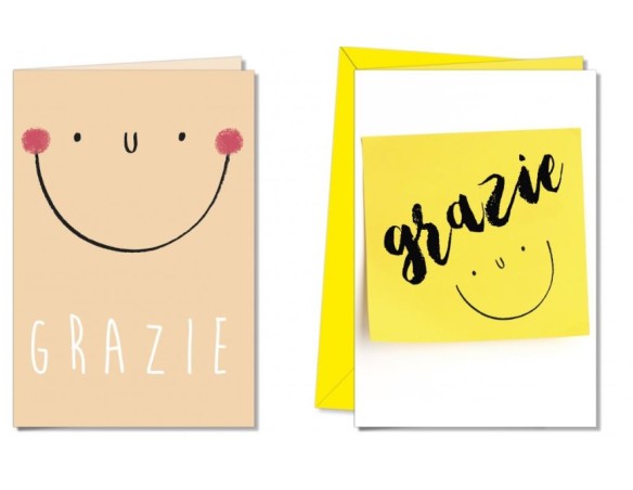 BIGLIETTO GRATITUDINE GRAZIE CROMO