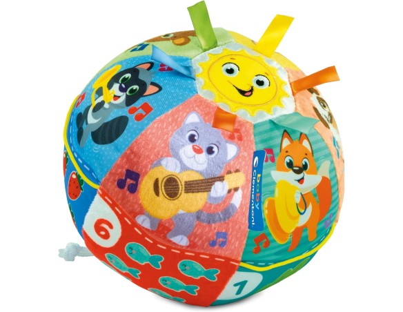 Clementoni Baby Baby Palla Suona e Canta, Gioco Elettronico per Bambini 6+ Mesi, con Suoni e Dolci Melodie, in Morbida Stoffa, 