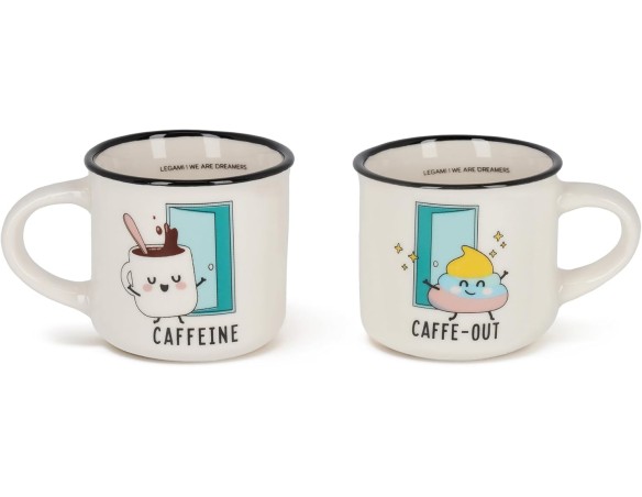 LEGAMI - Tazzine da Caffè Espresso For Two, Set da 2 Coffee Mug in Porcellana New Bone China, Tazza Caffè Lavabile in Lavastovi