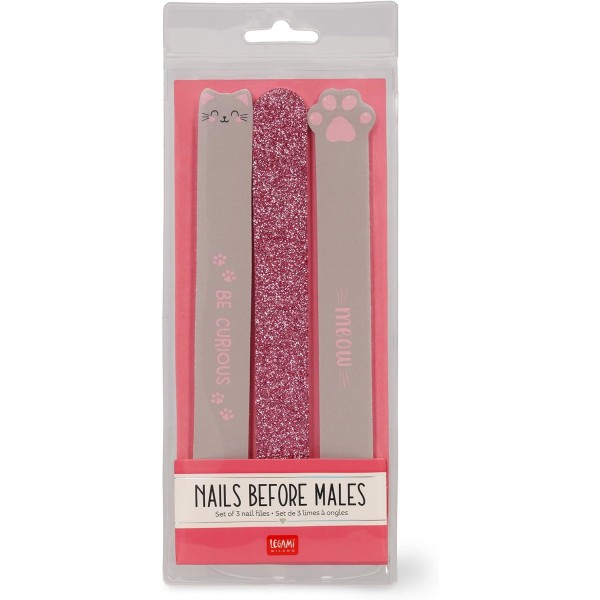 Legami - Set di 3 Lime per Unghie, Tema Kitty,...
