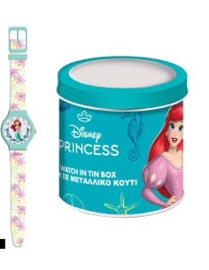Principesse | Orologio Da Polso In Box Latta Ariel Sirenetta
