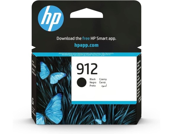 CARTUCCIA HP NERO 912 originale Cartuccia Originale da 300 Pagine, Compatibile con Stampanti OfficeJet Pro Serie 8010 e 8020