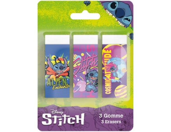 Lilo e stitch - Gomme da cancellare, set 3 pezzi stitch