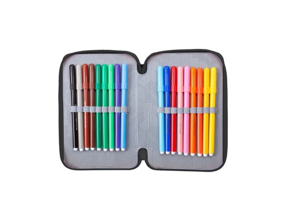 Julian Ross Nero - Astuccio triplo riempito 45 pezzi, con Colla Stick e Pastelli Mina+ 3,8mm