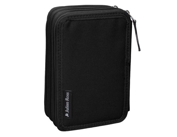 Julian Ross Nero - Astuccio triplo riempito 45 pezzi, con Colla Stick e Pastelli Mina+ 3,8mm