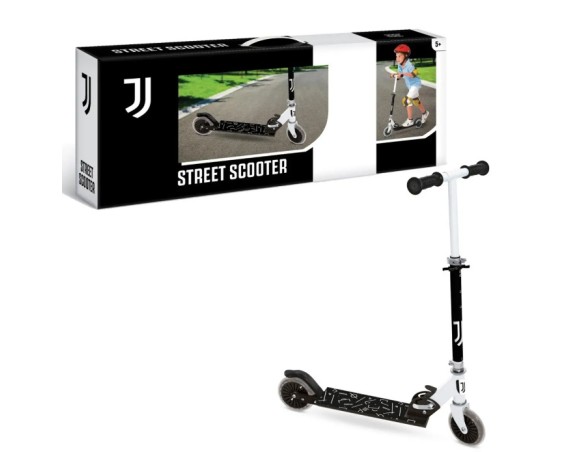 Mondo Toys - F.C. JUVENTUS ALU SCOOTER Monopattino JUVENTUS 2 ruote pieghevole in alluminio con pedana extra grip e manubrio re