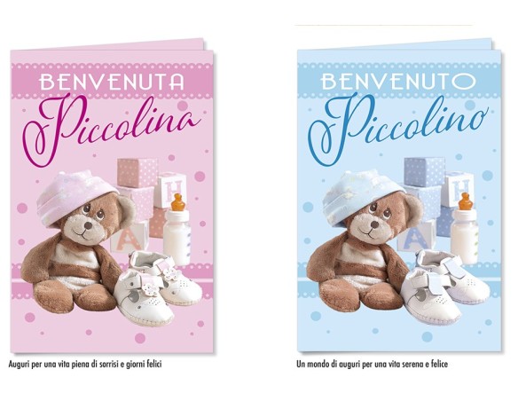 MINI BIGLIETTO AUGURALE NASCITA 8,5X13,5 CROMO c.u.