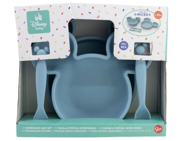 Topolino | Set Piatti e Posate Mickey Mouse Topolino Celesti in Plastica - ST10496