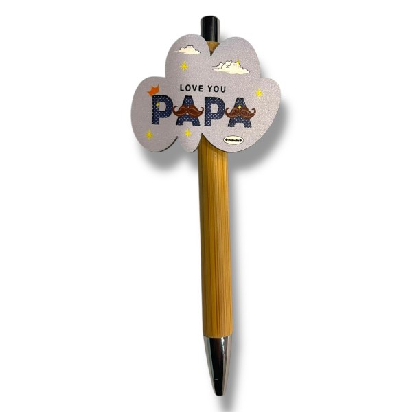 PENNA IN LEGNO CON APPLICATIVO 5CM papà PAPA’...