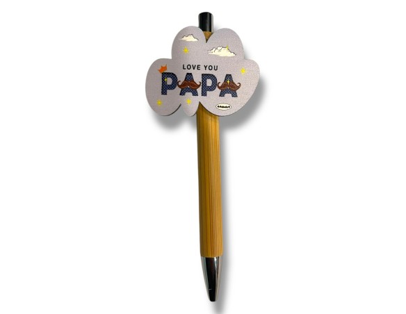 PENNA IN LEGNO CON APPLICATIVO 5CM papà PAPA’  ( ideale per la festa del papà )