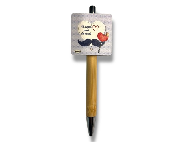 PENNA IN LEGNO CON APPLICATIVO 5CM papà PAPA’  ( ideale per la festa del papà )