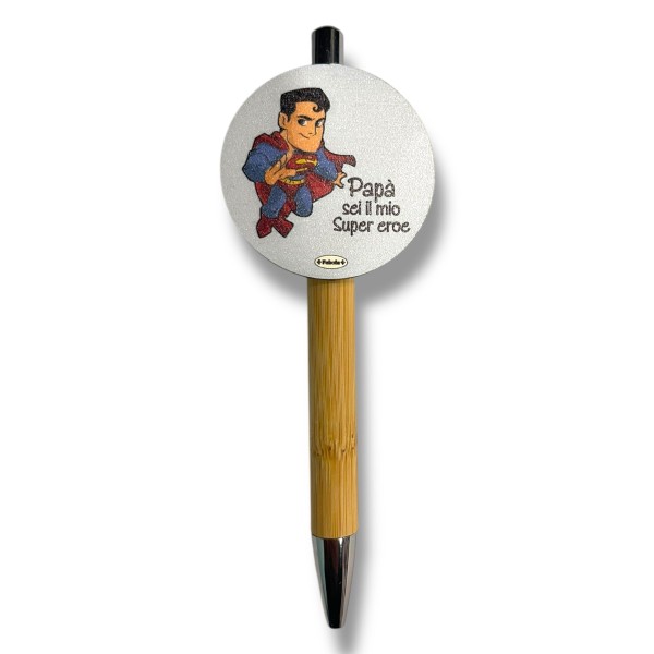 PENNA IN LEGNO CON APPLICATIVO 5CM papà PAPA’...