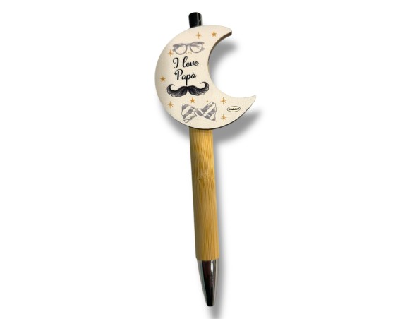 PENNA IN LEGNO CON APPLICATIVO 5CM papà PAPA’  ( ideale per la festa del papà )