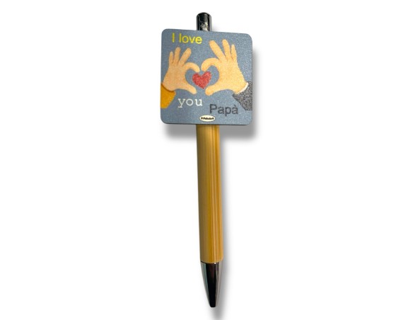 PENNA IN LEGNO CON APPLICATIVO 5CM papà PAPA’  ( ideale per la festa del papà )