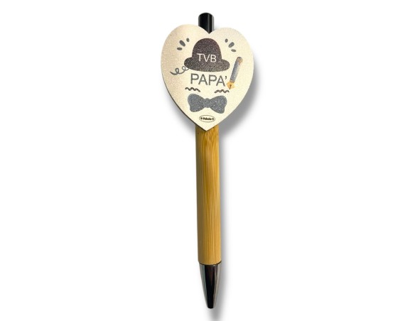 PENNA IN LEGNO CON APPLICATIVO 5CM papà PAPA’  ( ideale per la festa del papà )