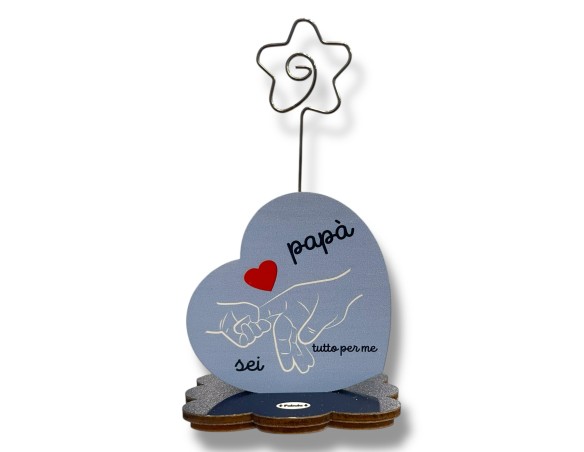 Portafoto con supporto fiore cuore spirale papà 8x8x5 ( ideale per festa del papà )