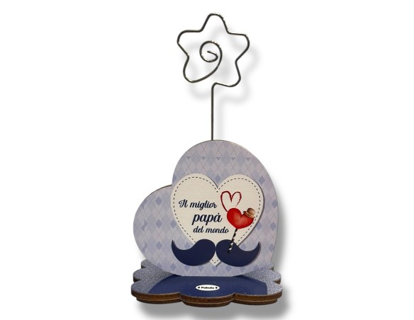 Portafoto con supporto fiore cuore spirale papà 8x8x5 ( ideale per festa del papà )