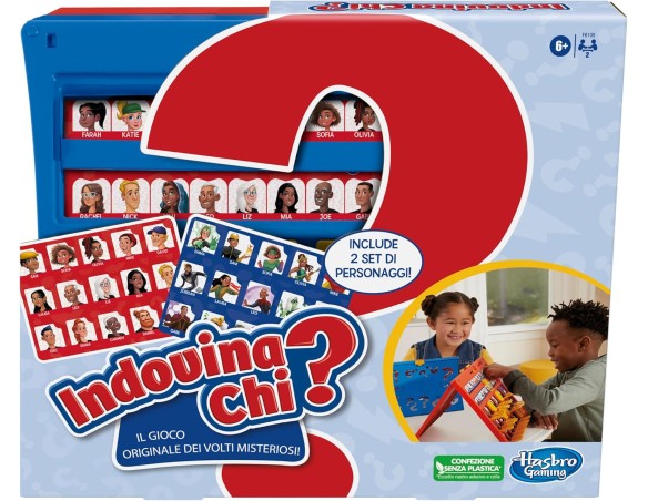 Hasbro Gaming Indovina chi? Gioco da Tavola Originale degli Indovinelli per 2 Giocatori, Giochi per Bambini e Bmbine da 6 Anni 