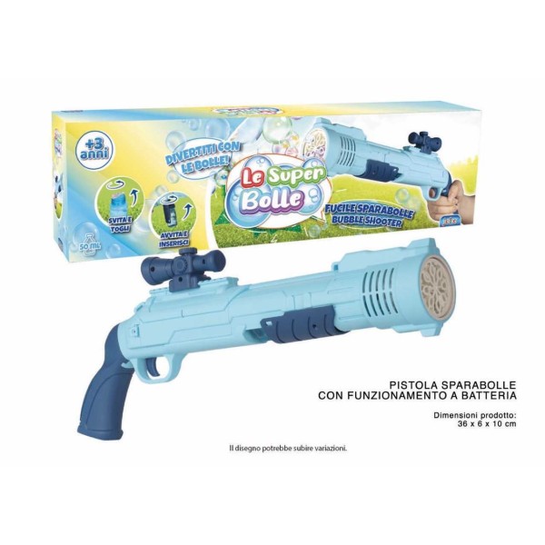 Pistola sparabolle con luci 50ml col.