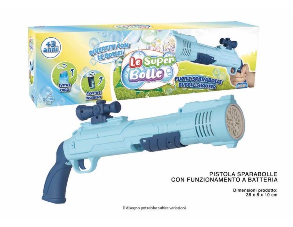 Pistola sparabolle con luci 50ml col.