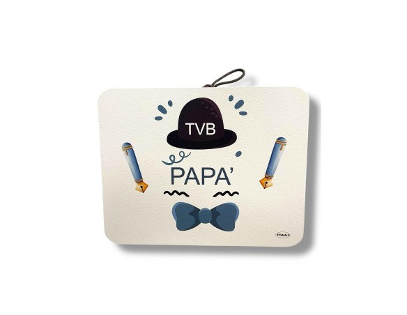 Targa da tavolo e muro laccata 17x13 festa del papà papa' fabula